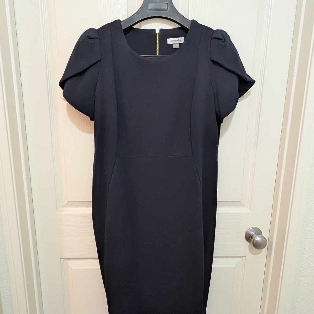 Calvin Klein Tulip-Sleeve Sheath Knee-length Dress